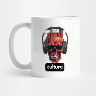 Red Skull Culture, Festival t-shirt, Unisex t-shirt, tees, men's t-shirt, women's t-shirt, summer t-shirt, trendy t-shirt, headphones Mug